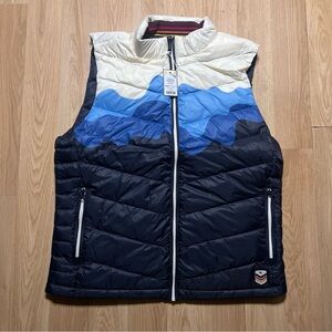 Marine Layer Men Blue Archive Andes Full Zip Down Puffer Vest Size L NWT